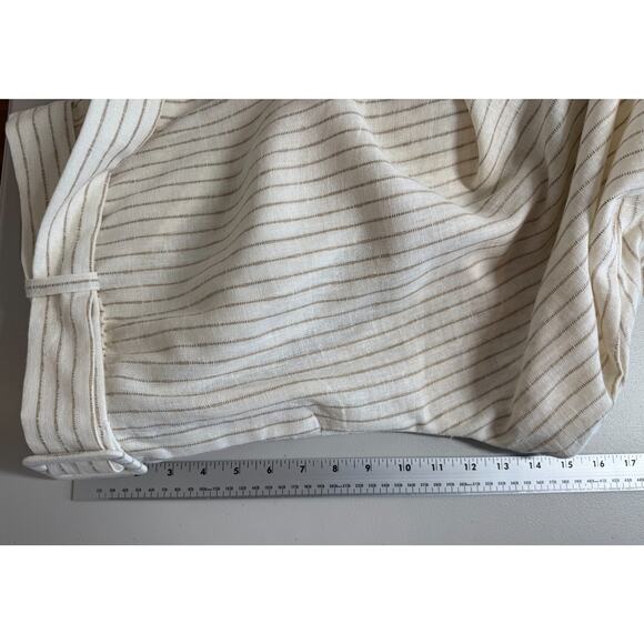 NEW Lane Bryant Linen Blend Pinstripe Wide Leg Pants Size 24R Belt Office Travel - Picture 8 of 11